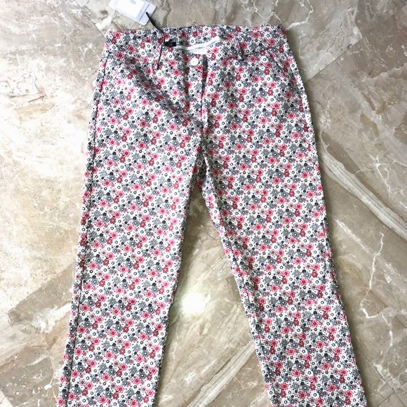 ANDREA MORANDO 6 (M) Woven Textured Jacquard Floral Slim Fit Pants ITALY - Picture 3 of 10